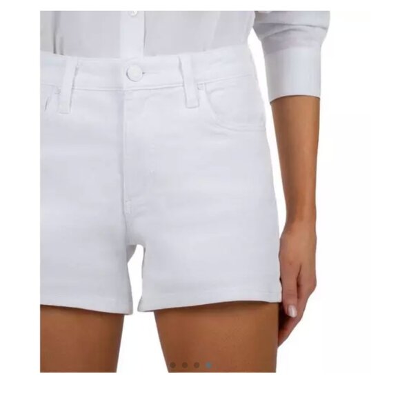 KUT from the Kloth Jane Jean Shorts High Rise in optic white size 12 - Picture 1 of 12